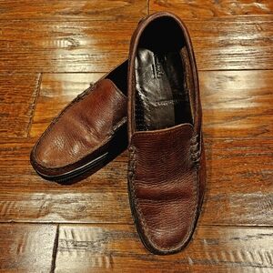 ALLEN EDMONDS Westland Brown Leather Pebble Loafers Shoes Size 9 1/2 B